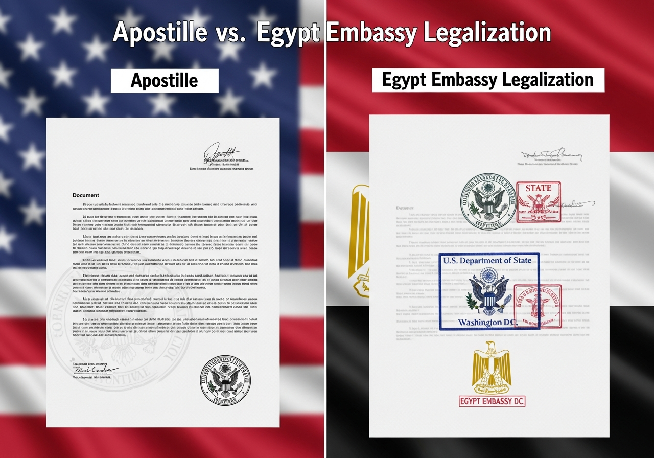 Differences Between Apostille and Embassy Legalization for Egypt
